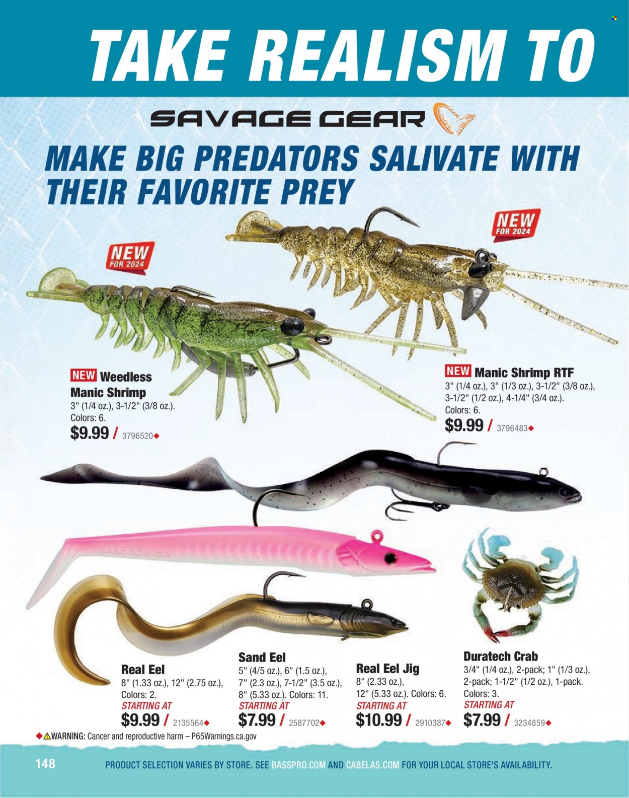 thumbnail - Bass Pro Shops Flyer - Sales products - Savage Gear, jig, savage, fishing rod. Page 148.