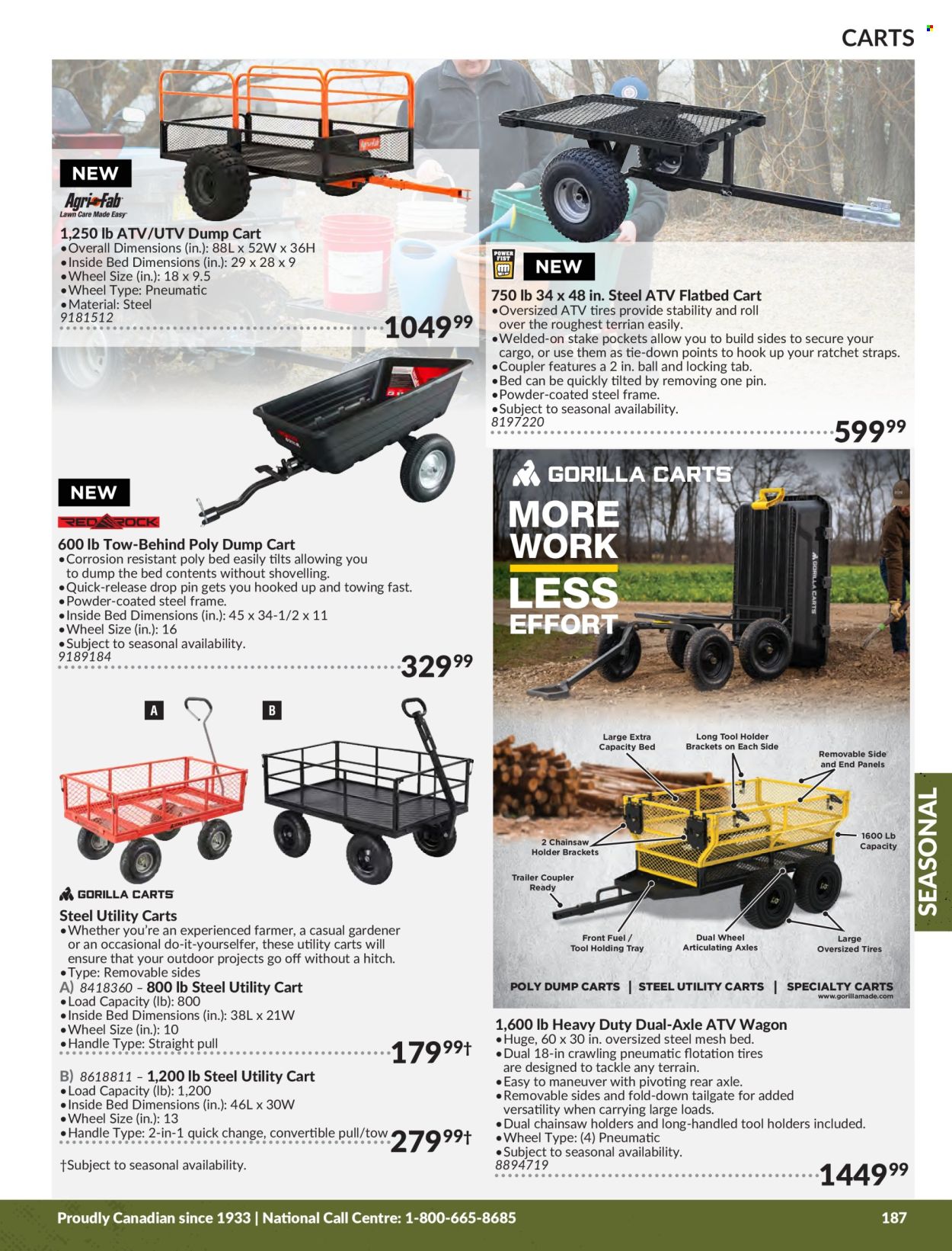 thumbnail - Princess Auto Flyer - Sales products - holder, hook, chain saw, hand tools, cart, trailer, tool holder. Page 189.