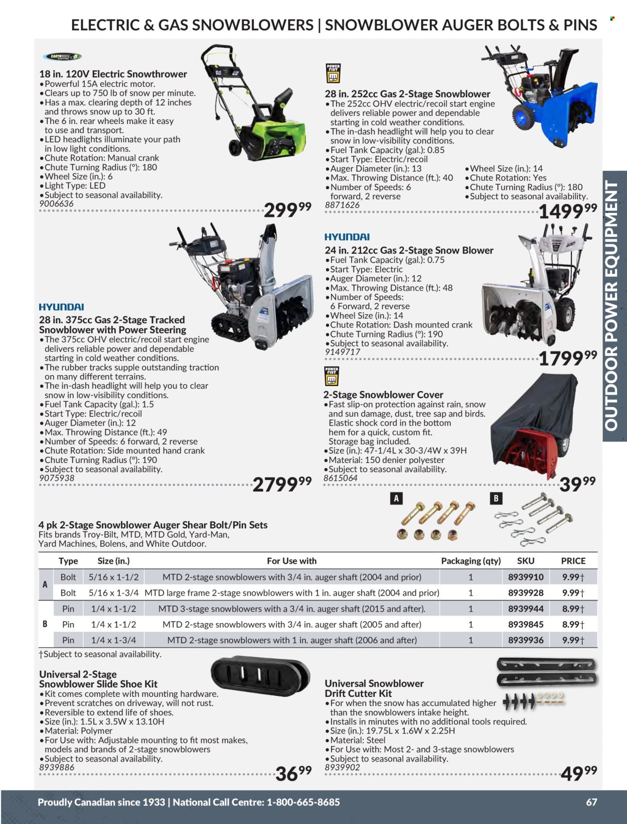 thumbnail - Princess Auto Flyer - Sales products - tank, bolt, snow blower, blower, cutter, headlamp. Page 69.