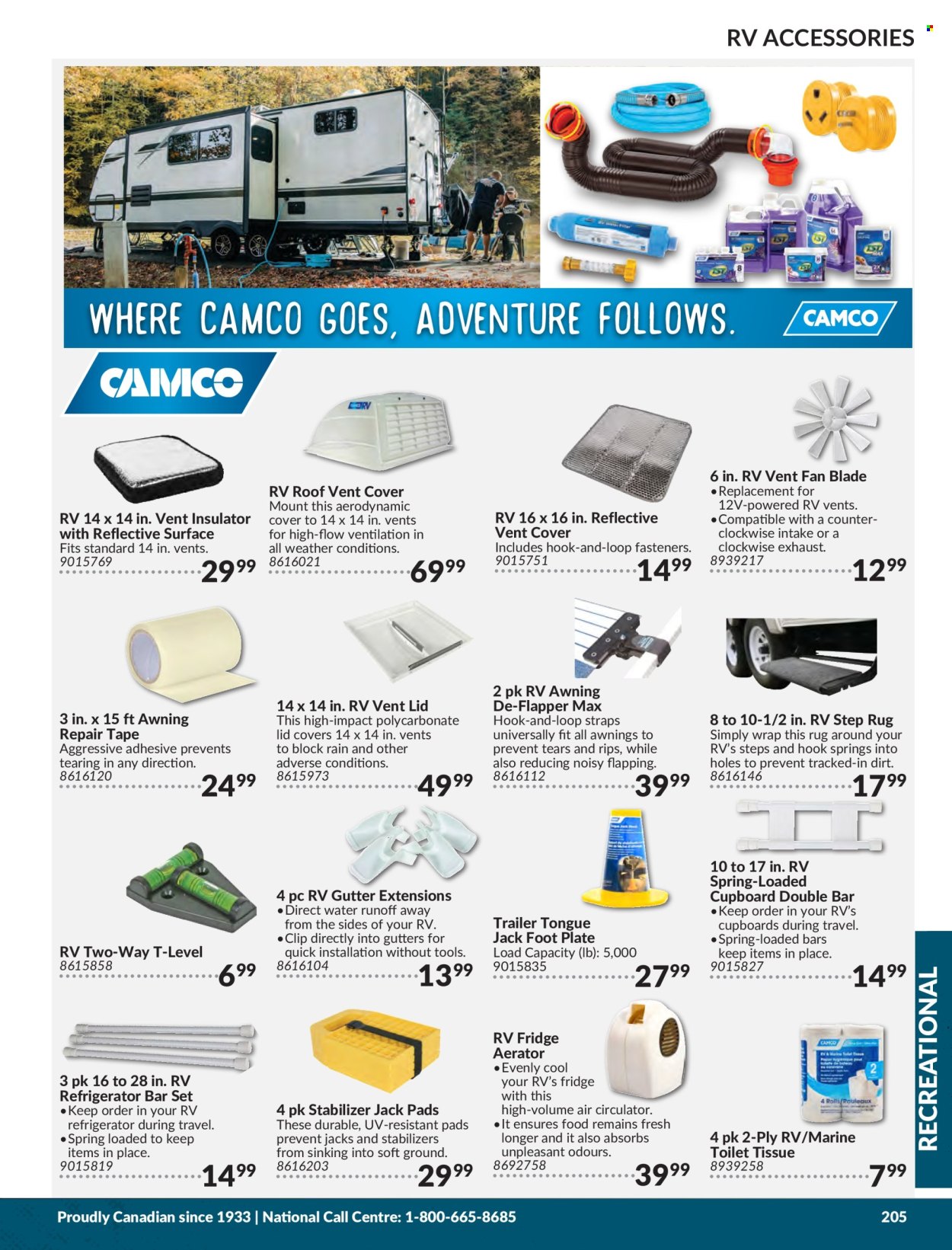 thumbnail - Princess Auto Flyer - Sales products - adhesive, rug, vent cover, awning. Page 207.