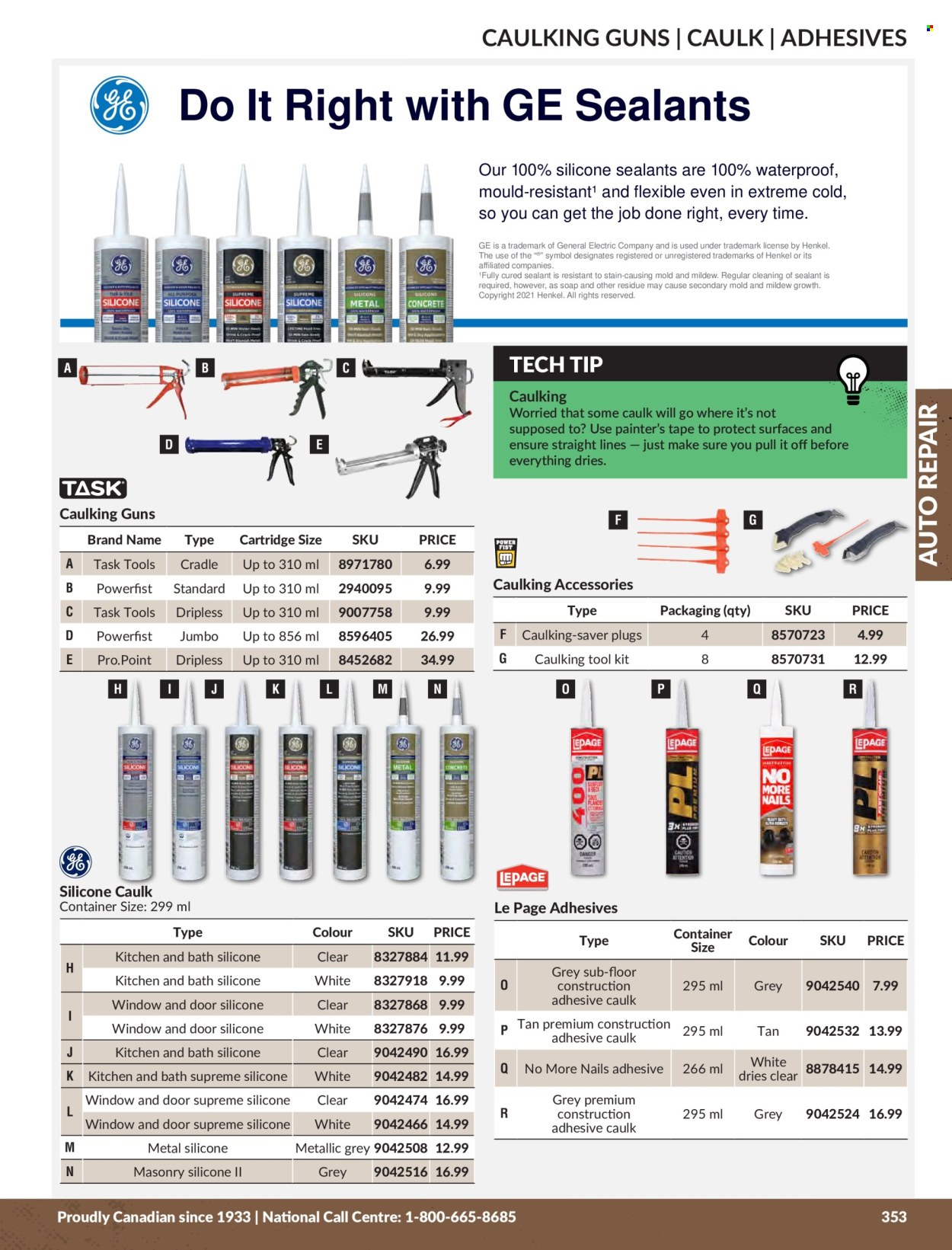 thumbnail - Princess Auto Flyer - Sales products - adhesive, silicone sealants, paint accessories, plug, tool set, container. Page 357.