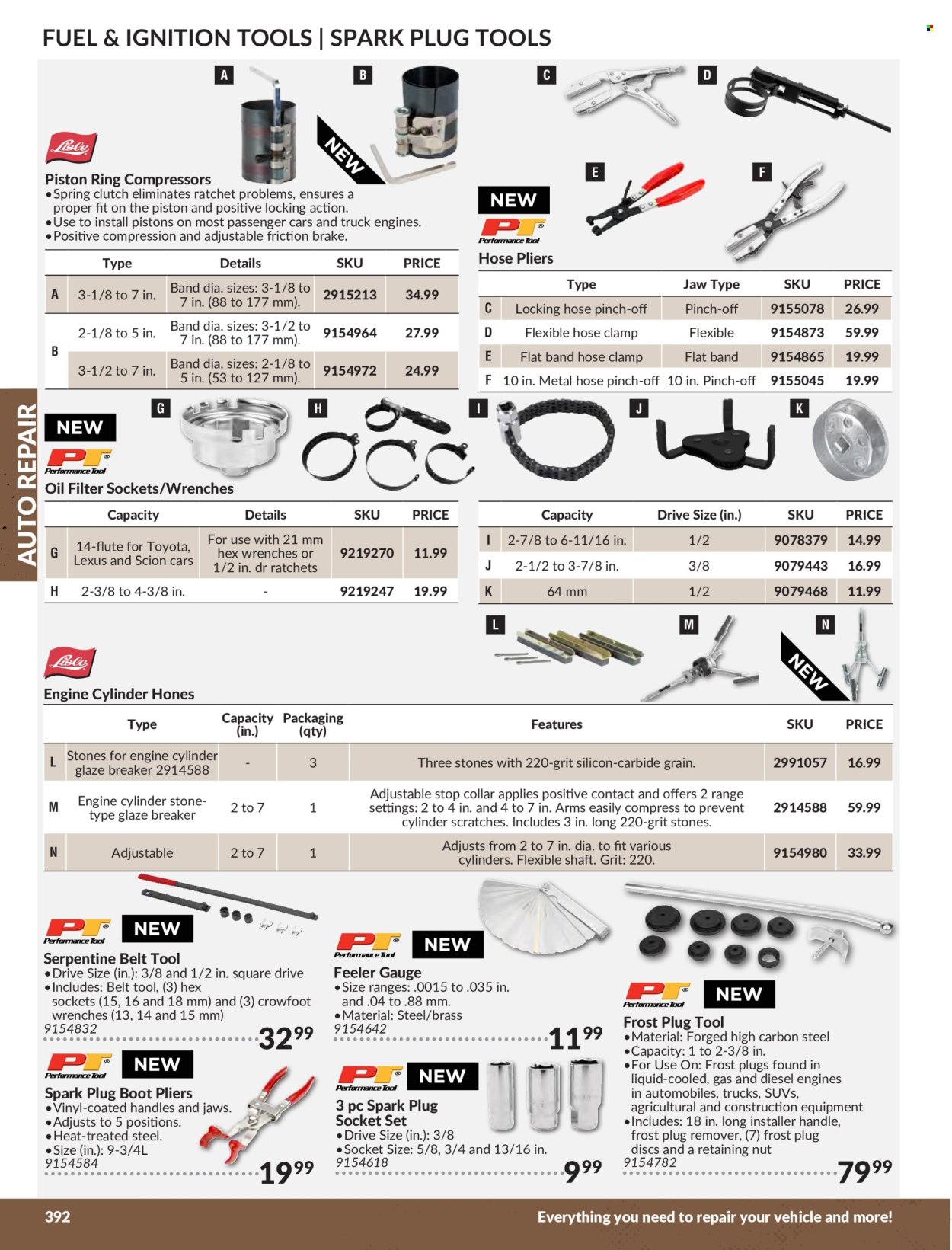 thumbnail - Princess Auto Flyer - Sales products - pliers, socket set, belt, clamp, gauge, oil filter, serpentine belt. Page 396.