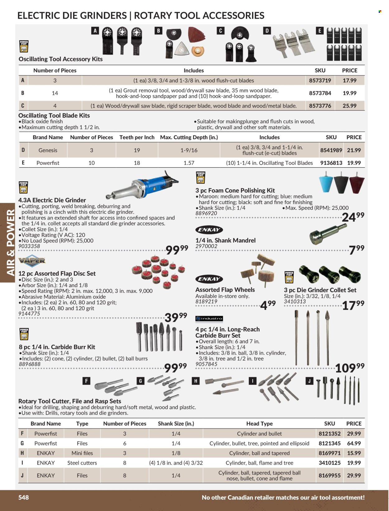thumbnail - Princess Auto Flyer - Sales products - tools & accessories, rotary tool, grinder, saw, cutter, sandpaper. Page 554.