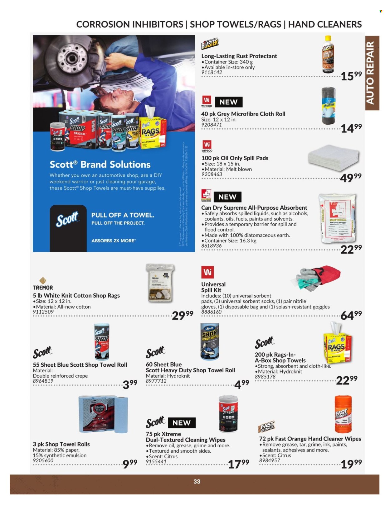 thumbnail - Princess Auto Flyer - April 23, 2024 - April 22, 2025 - Sales products - container, cleansing wipes, microfiber towel, cleaner. Page 33.