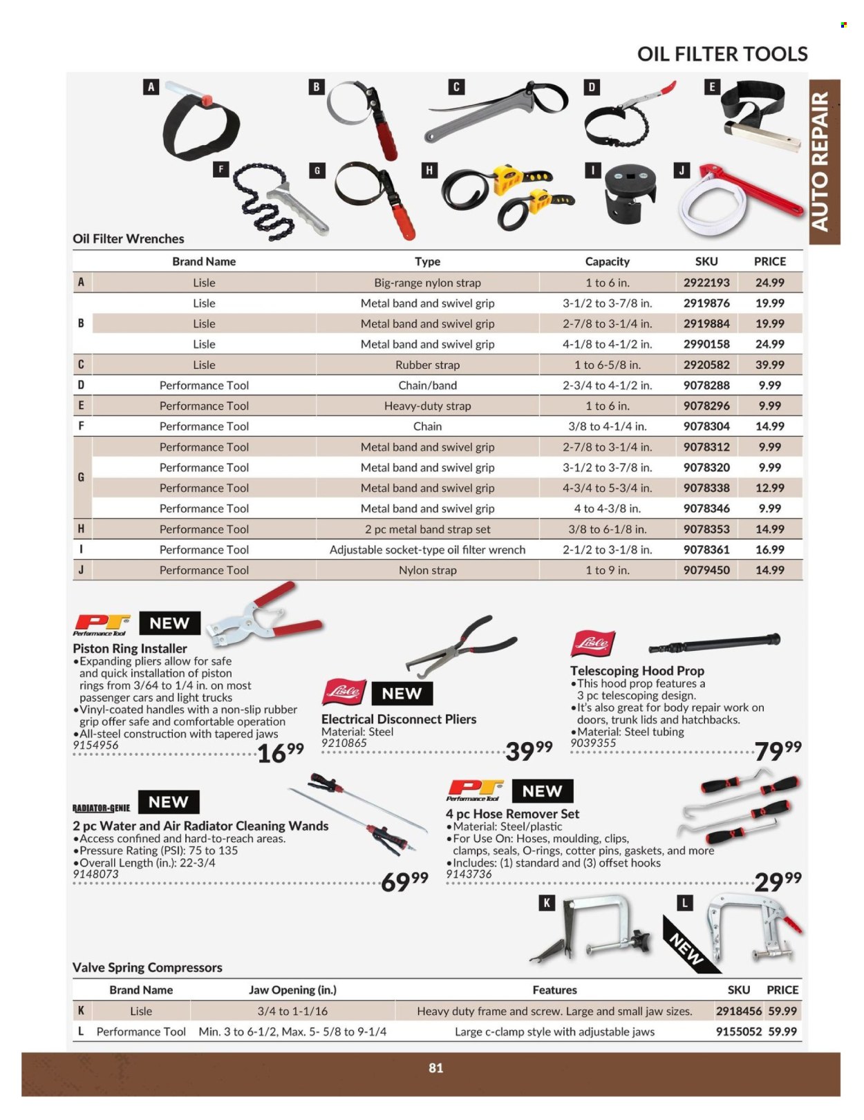 thumbnail - Princess Auto Flyer - April 23, 2024 - April 22, 2025 - Sales products - radiator, moulding, screw, pliers, strap, o-rings, clamp, oil filter wrench. Page 81.