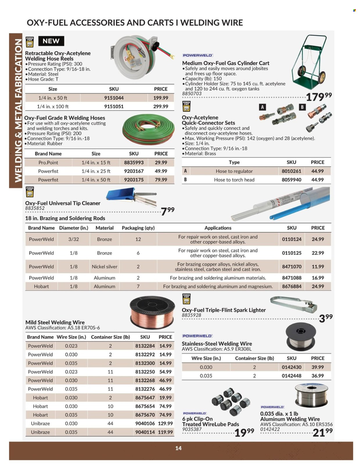 thumbnail - Princess Auto Flyer - April 23, 2024 - April 22, 2025 - Sales products - holder, tank, cart, gas cylinder, welding wire, container, cleaner. Page 14.