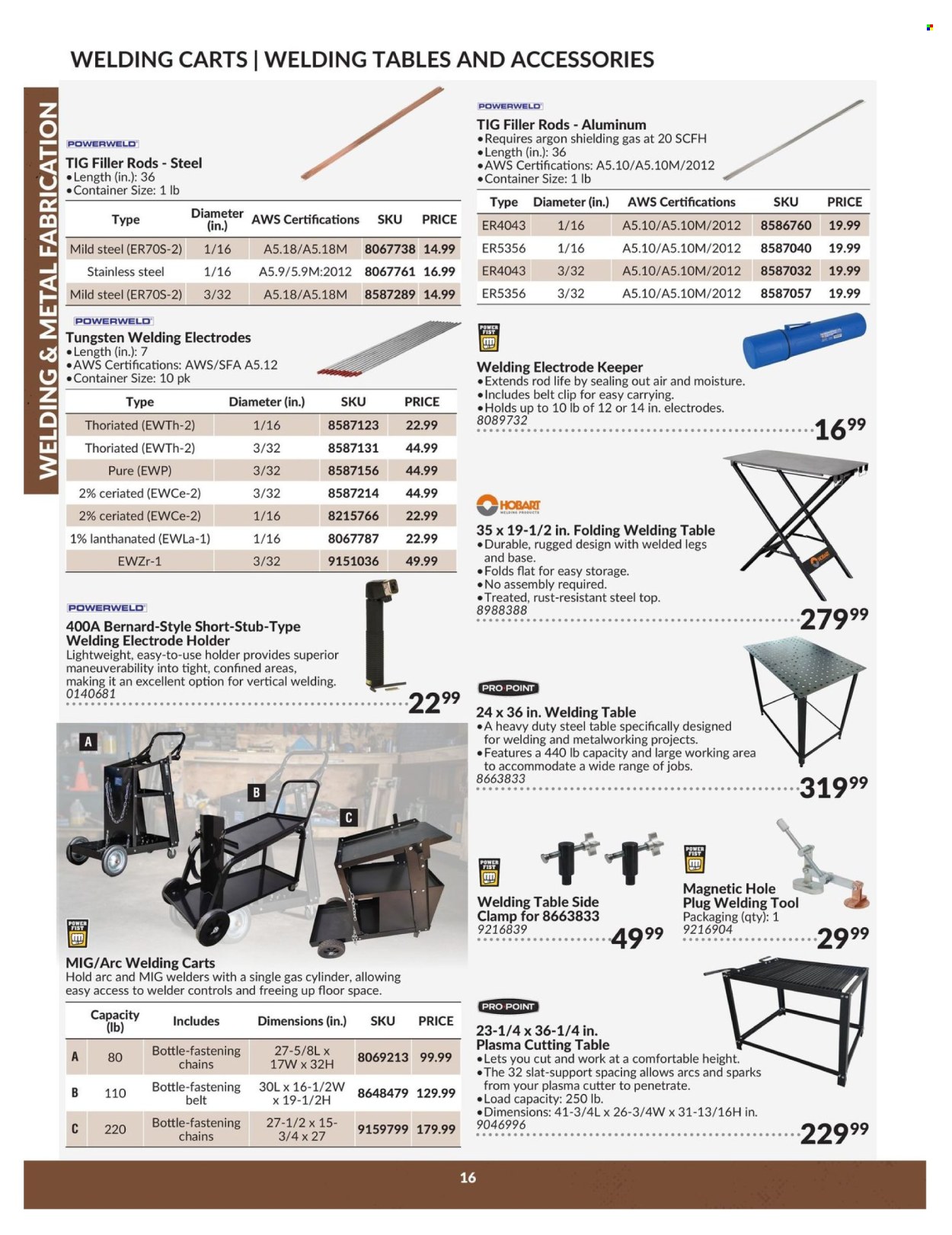 thumbnail - Princess Auto Flyer - April 23, 2024 - April 22, 2025 - Sales products - plug, plasma cutter, table, welder, gas cylinder, clamp, container. Page 16.