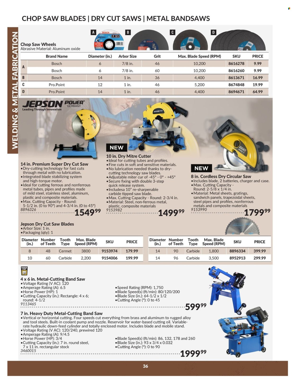thumbnail - Princess Auto Flyer - April 23, 2024 - April 22, 2025 - Sales products - Bosch, circular saw, band saw, cutter. Page 36.