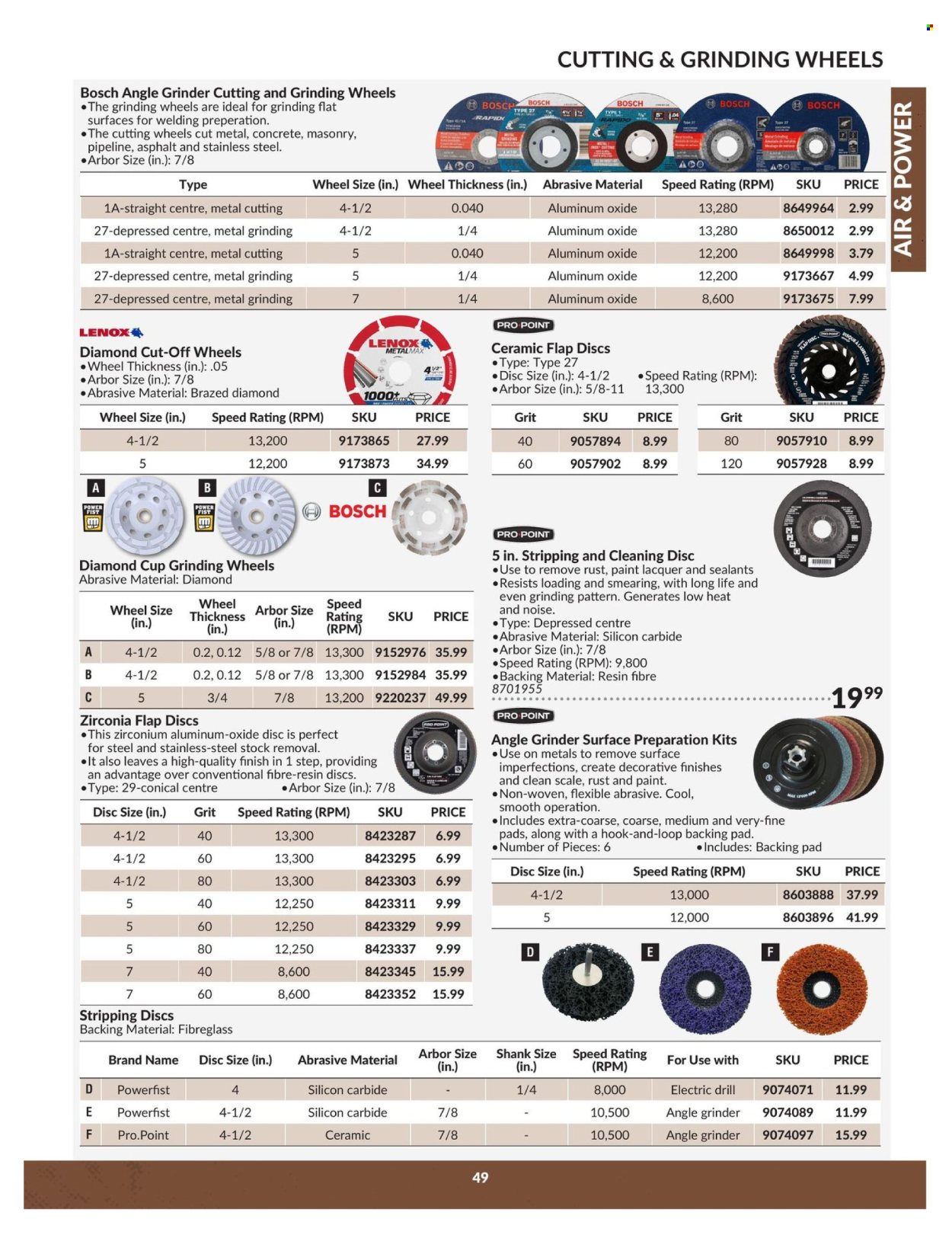 thumbnail - Princess Auto Flyer - April 23, 2024 - April 22, 2025 - Sales products - angle grinder, grinding wheel, Lenox. Page 49.