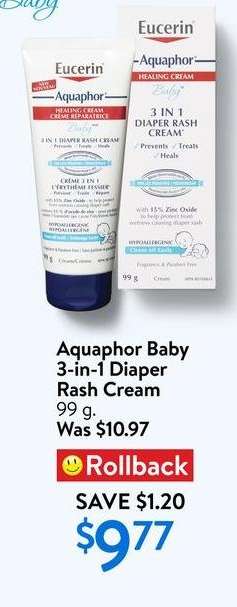 Aquaphor Baby 3-in-1 Diaper Rash Cream