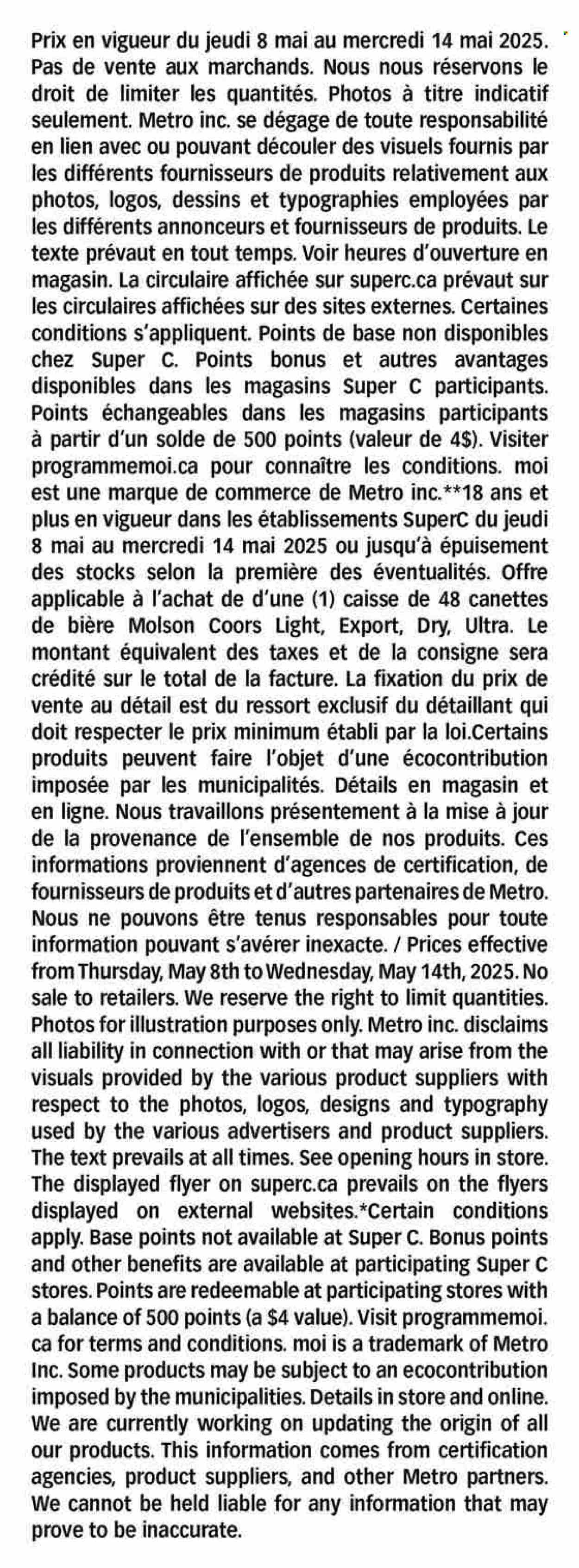 Super C flyer - May 08, 2025 - May 14, 2025. Page 1