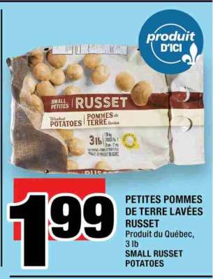 PETITES POMMES DE TERRE LAVÉES RUSSET