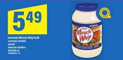 tartinade Miracle Whip Kraft