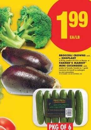 Broccoli Crowns or Eggplant