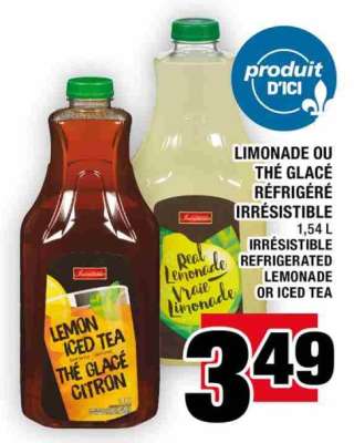 Limonade ou Thé Glacé Réfrigéré Irrésistible