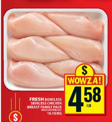 FRESH BONELESS SKINLESS CHICKEN BREAST FAMILY PACK