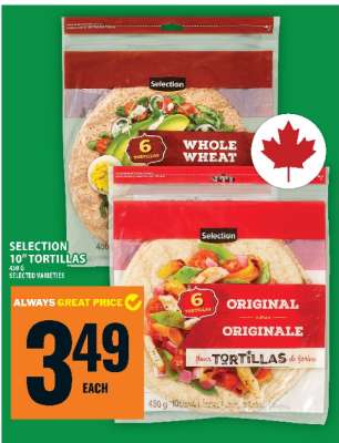 SELECTION 10" TORTILLAS
