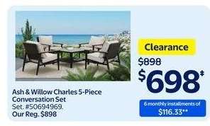 Ash & Willow Charles 5-Piece Conversation Set