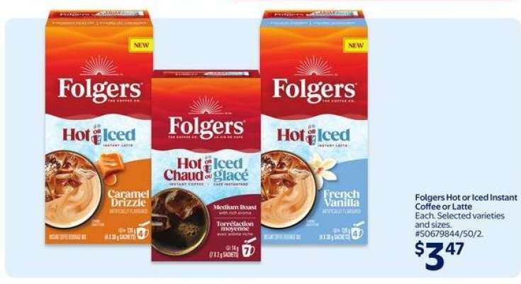 Folgers Hot or Iced Instant Coffee or Latte