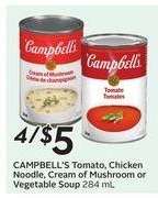 CAMPBELL'S Tomato, Chicken Noodle, Cream of Mushroom or Vegetable Soup
