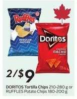 DORITOS Tortilla Chips or RUFFLES Potato Chips