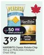 HARDBITE Classic Potato Chip or PEACASA Chickpea Chips