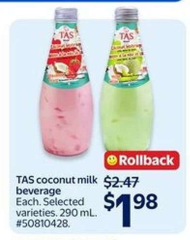 TAS coconut milk beverage