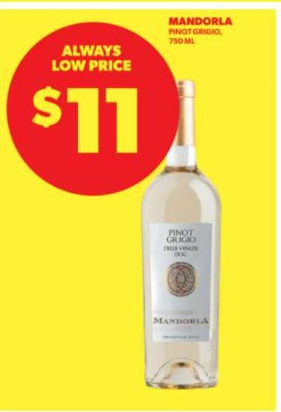 MANDORLA PINOT GRIGIO, 750 ML