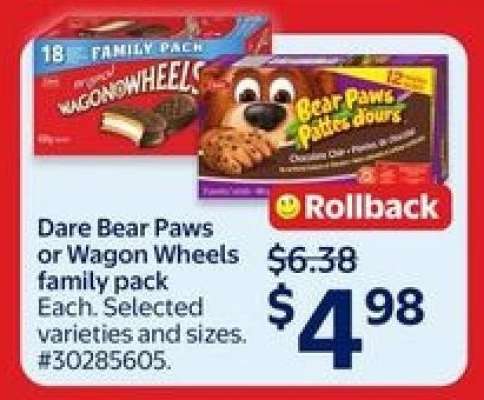 Dare Bear Paws or Wagon Wheels Family Pack