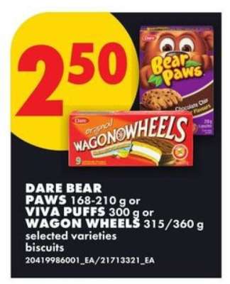 DARE BEAR PAWS or VIVA PUFFS or WAGON WHEELS