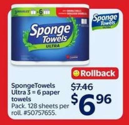 SpongeTowels Ultra 3 = 6 Paper Towels