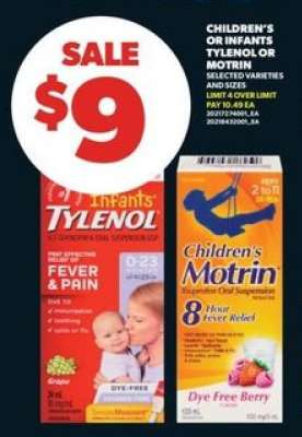 Children’s or Infants’ Tylenol or Motrin