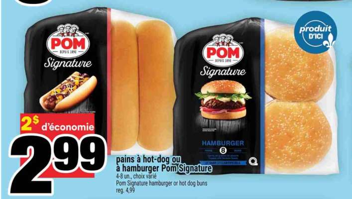 pains à hot-dog ou à hamburger Pom Signature