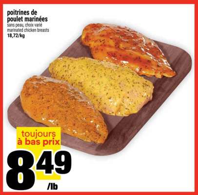 poitrines de poulet marinées