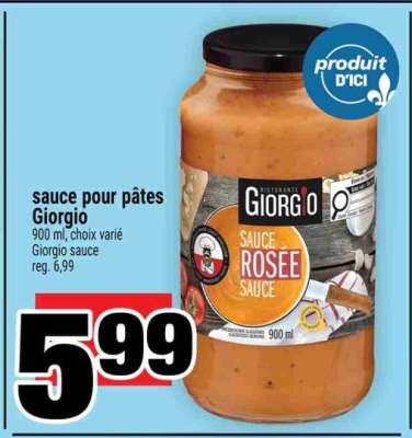 sauce pour pâtes Giorgio