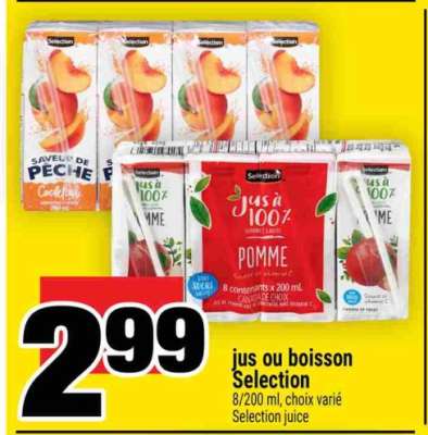 jus ou boisson Selection