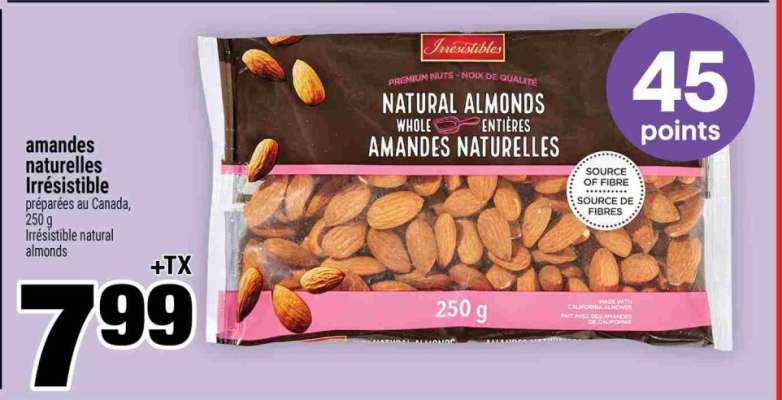 amandes naturelles Irrésistible