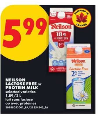 NEILSON LACTOSE FREE or PROTEIN MILK