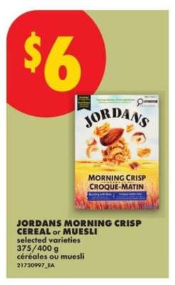 JORDANS MORNING CRISP CEREAL or MUESLI