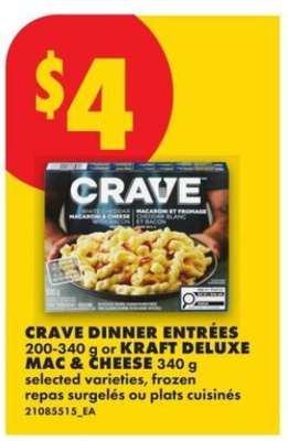CRAVE Dinner Entrées or Kraft Deluxe Mac & Cheese