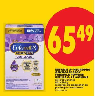 Enfamil A+ NeuroPro Gentlease Baby Formula Powder Refills 0-12 Months