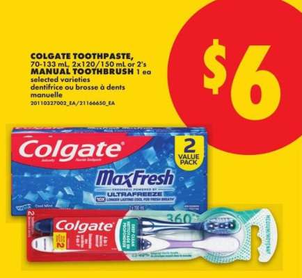 Colgate Toothpaste or Manual Toothbrush