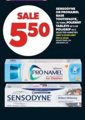 SENSODYNE OR PRONAMEL BASE TOOTHPASTE