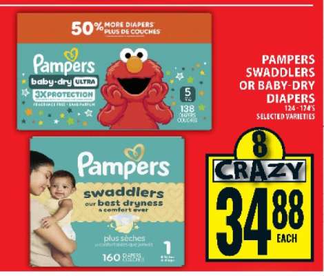 Pampers Swaddlers or Baby-Dry Diapers