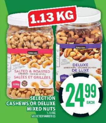 Selection Cashews or Deluxe Mixed Nuts