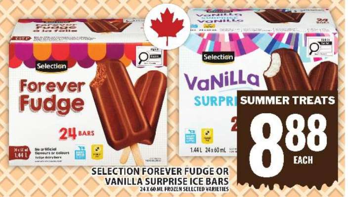 SELECTION FOREVER FUDGE OR VANILLA SURPRISE ICE BARS