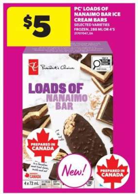 PC Loads of Nanaimo Bar Ice Cream Bars