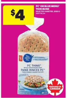 PC or Blue Menu Thin Buns