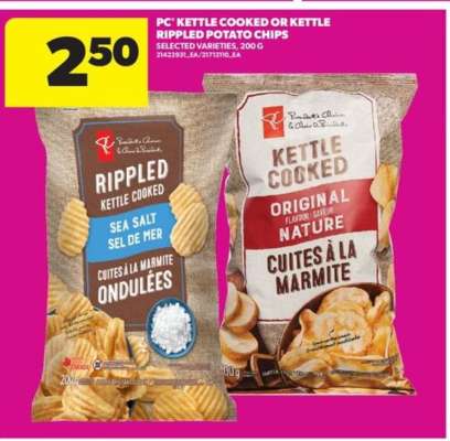 PC Kettle Cooked or Kettle Rippled Potato Chips