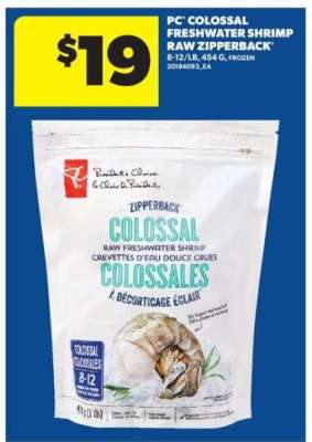 PC Colossal Freshwater Shrimp Raw Zipperback